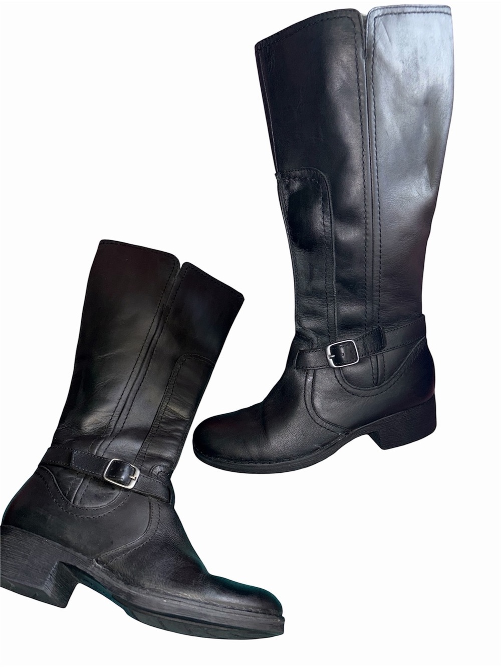 Clarks Black Leather Knee-High Riding Boots - Women's 6.5M